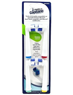 Pasta Del Capitano 4 Testine Ricambio Spazzolino Elettrico Pulizia Profonda
